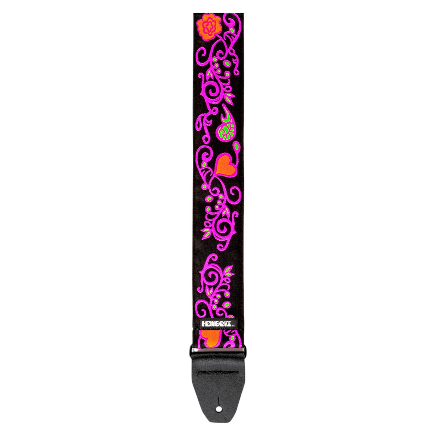 Dunlop JH22 Jimi Hendrix Blacklight Strap, Monterey Pink