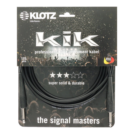 Klotz KIK4.5PPSW KIK Instrument Cable Durable Studio-Ready Sound 4.5m 15FT, Black, ST-ST