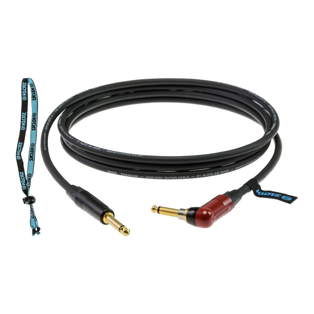 Klotz TIR0450PSP Titanium Supreme Low-Capacitance Instrument Cable Neutrik Silent Plug Gold Contacts 4.5m 15FT, Black, ST-RA