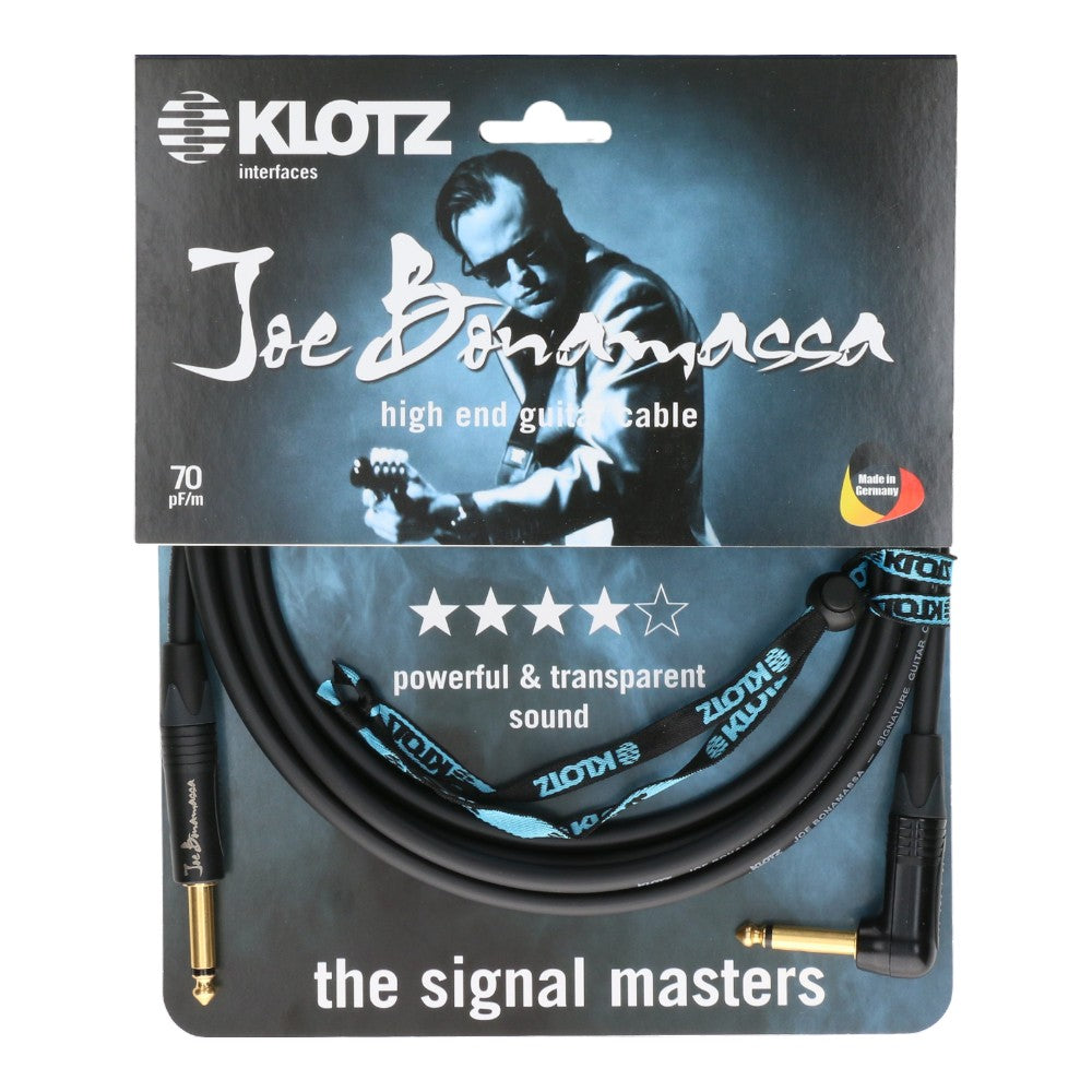 Klotz JBNPR060 Joe Bonamassa Signature Guitar Cable Ultra Low-Capacitance Neutrik 6.0m 20FT, Black, ST-RA