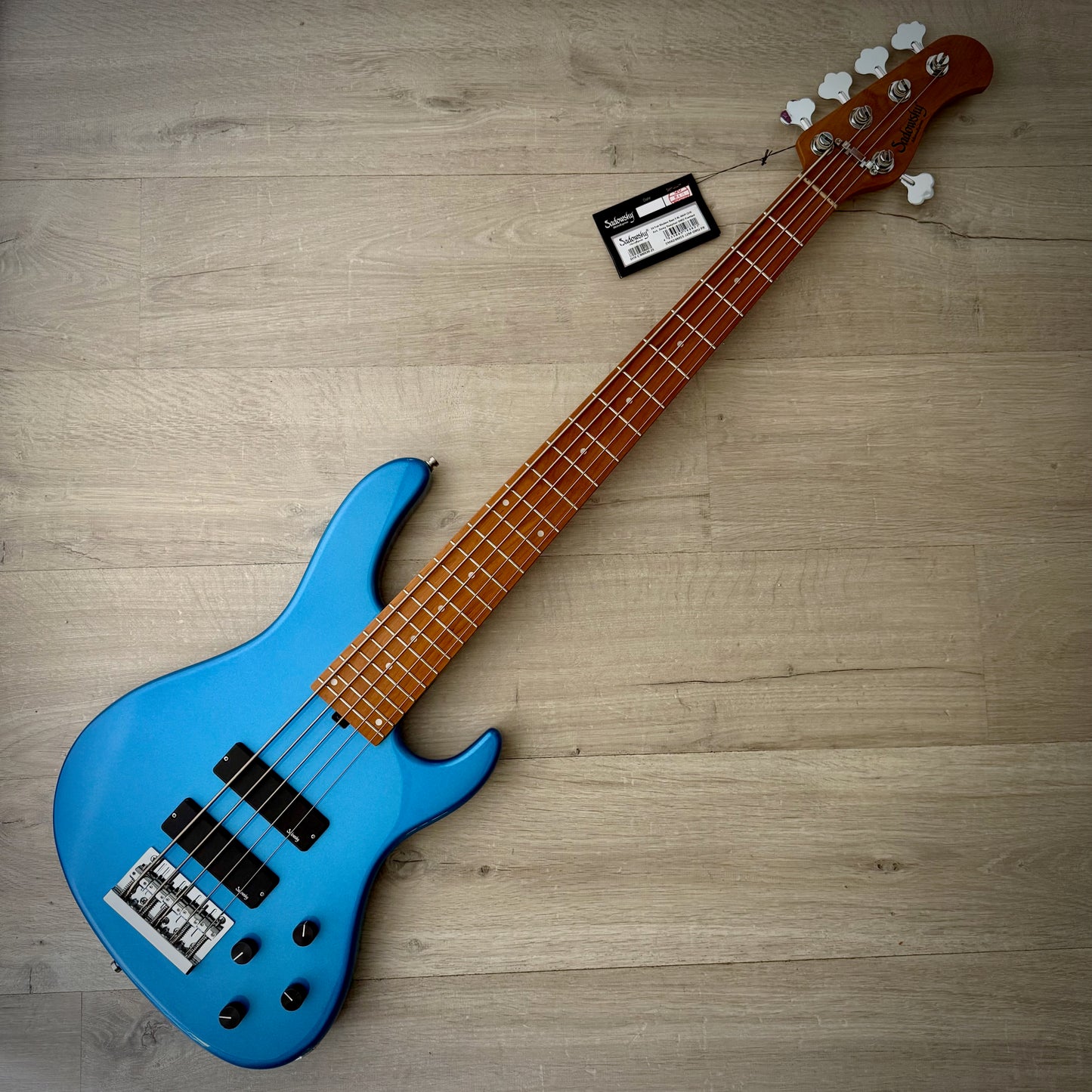 Sadowsky MetroExpress 24-Fret Modern Bass, Roasted Maple Fingerboard, 5-String - Solid Ocean Blue Metallic High Polish (2025), SMX24MS5 J2M OKU FR