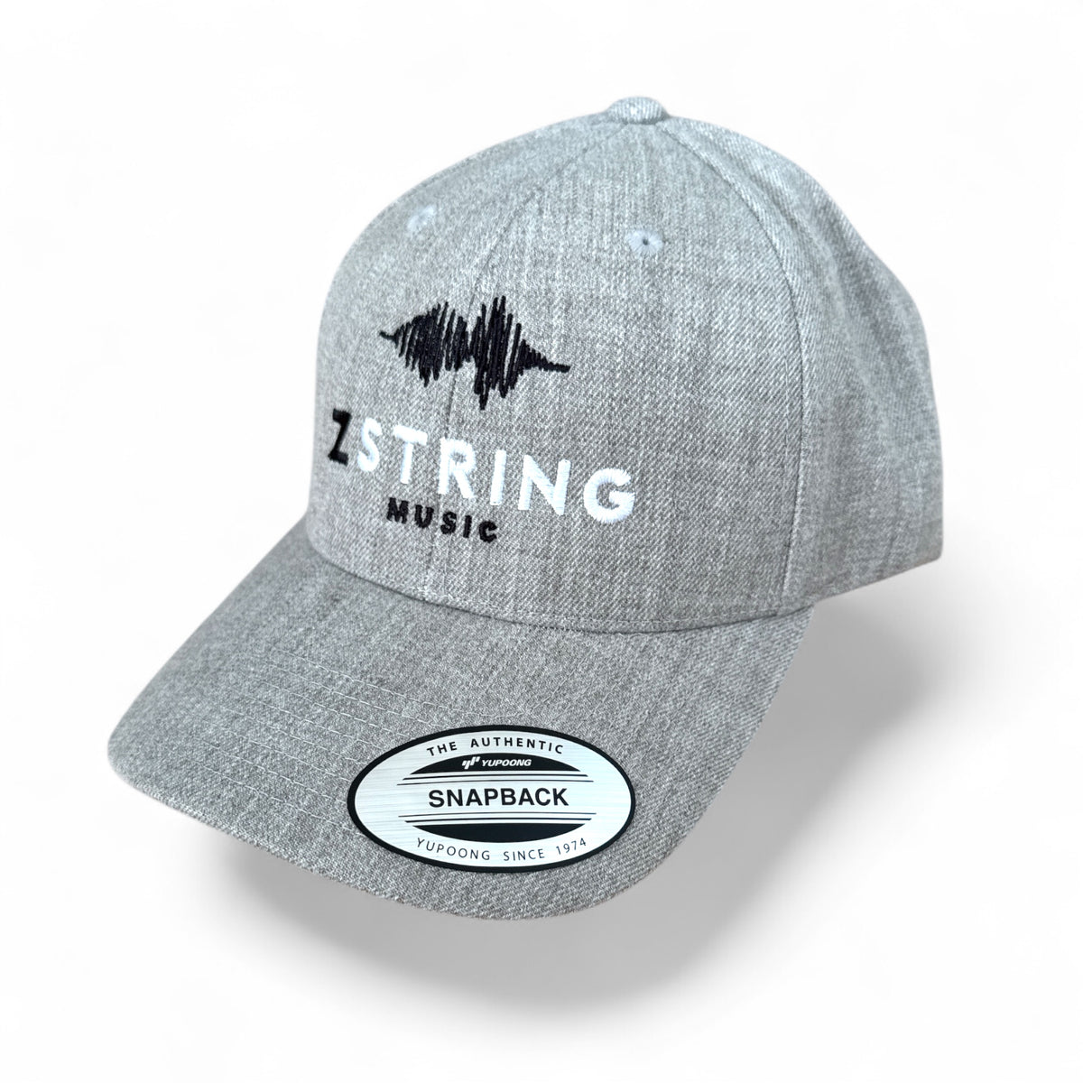 Z String Curved Bill Classic Snap Back Hat, Heather Grey