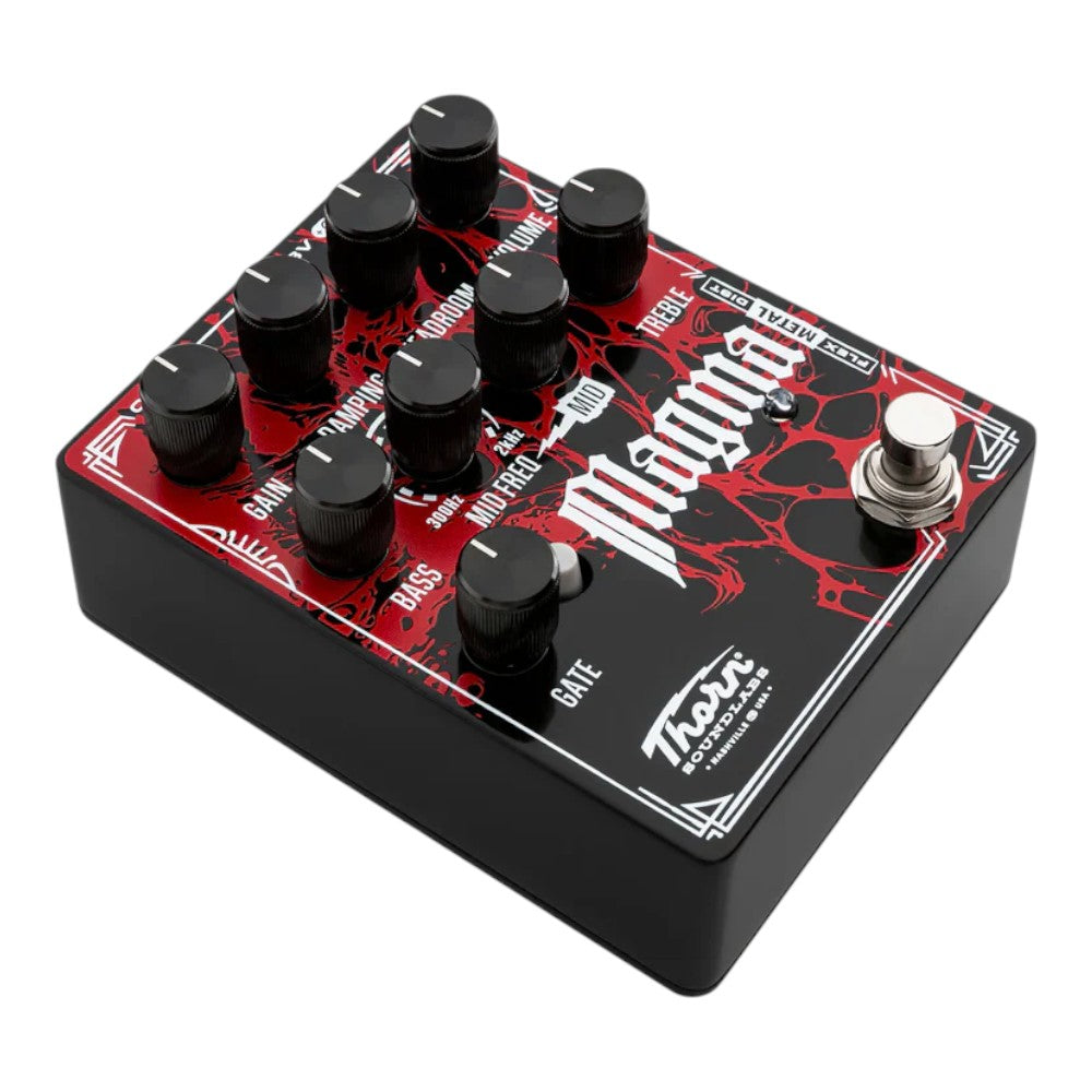 Thorn Soundlabs Magma Flexible Metal Distortion Guitar Pedal with Damping, Headroom, Adjustable Mid-Frequency, and Noise Gate