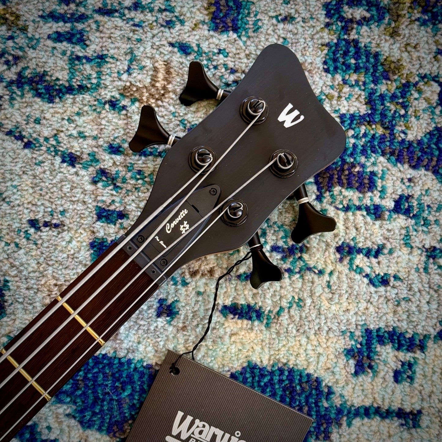 Warwick Pro Series Corvette $$ | 4-String Bass | Nirvana Black Transparent Satin | Black Hardware Upgraded (GPS1484 03PABASH FR)