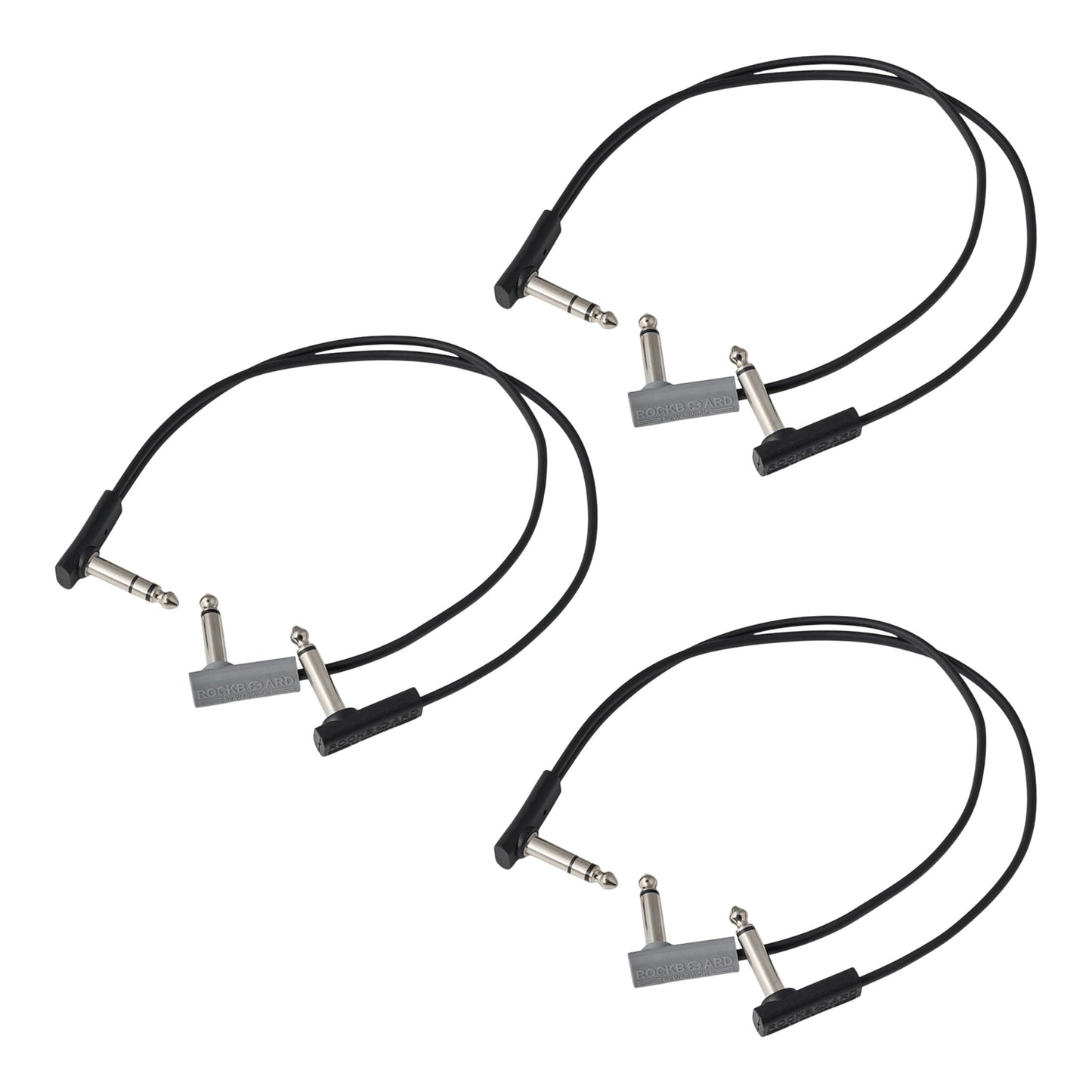 RockBoard Flat Patch Y Splitter Cable - 30 cm / 11 13/16" (TRS to 2x TS) 3-PACK