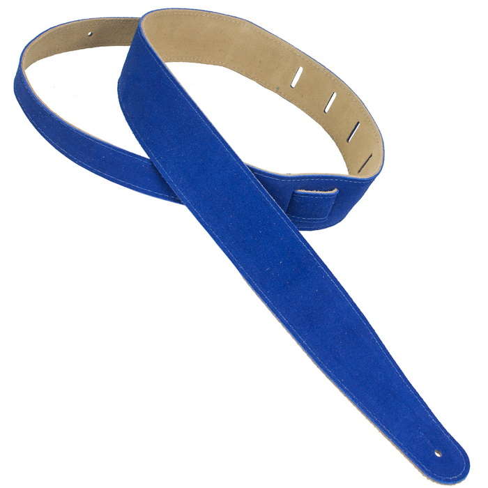 Henry Heller HBS2-BLU Capri Suede Guitar Strap, Blue