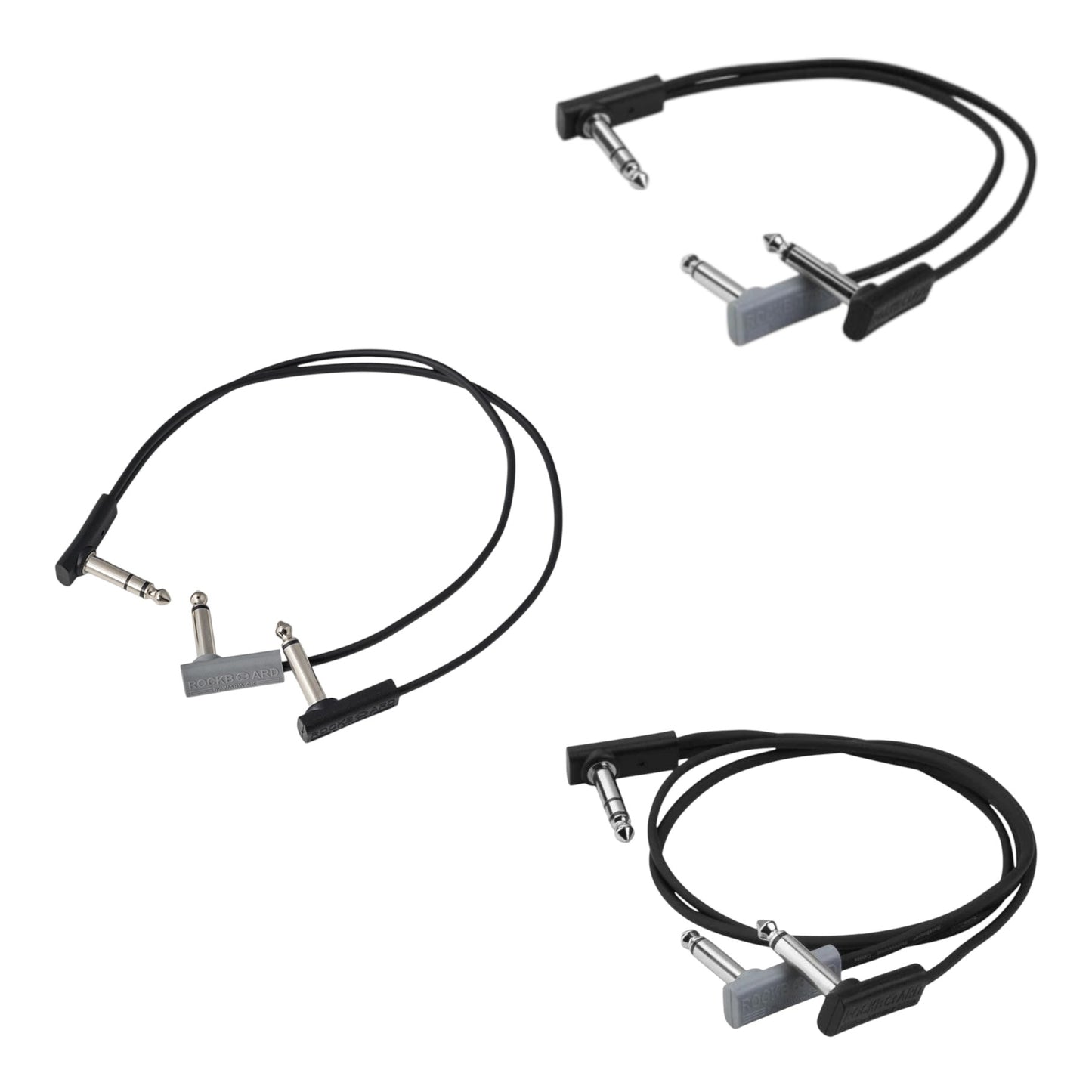 Stereo Split Routing Kit - RockBoard Flat Patch Y Splitter Cable Pack (20cm, 30cm, 50cm)