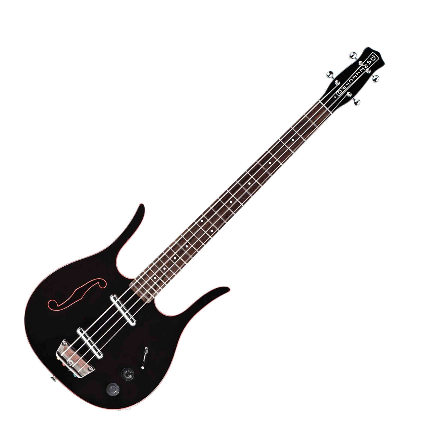 Danelectro Red Hot Longhorn Bass, Black w/Red Binding