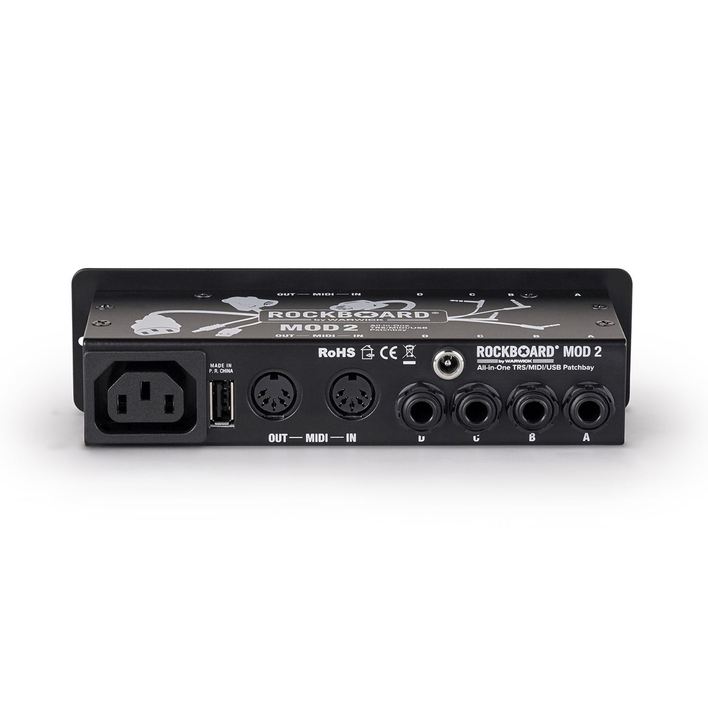 Rockboard MOD2 V2 4xTRS 2xMIDI 1xUSB Pedalboard Patchbay + IEC Power Patch Cable