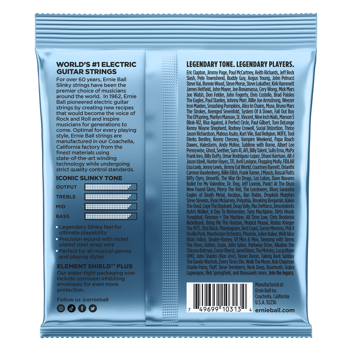 Ernie Ball 2212 Primo Slinky Nickel Wound Electric Guitar Strings 9.5-44