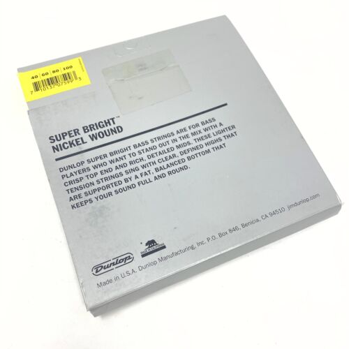 Dunlop DBSBN40100 Nickel Wound Super Bright Bass Strings, Light 4-String Set (40-100)