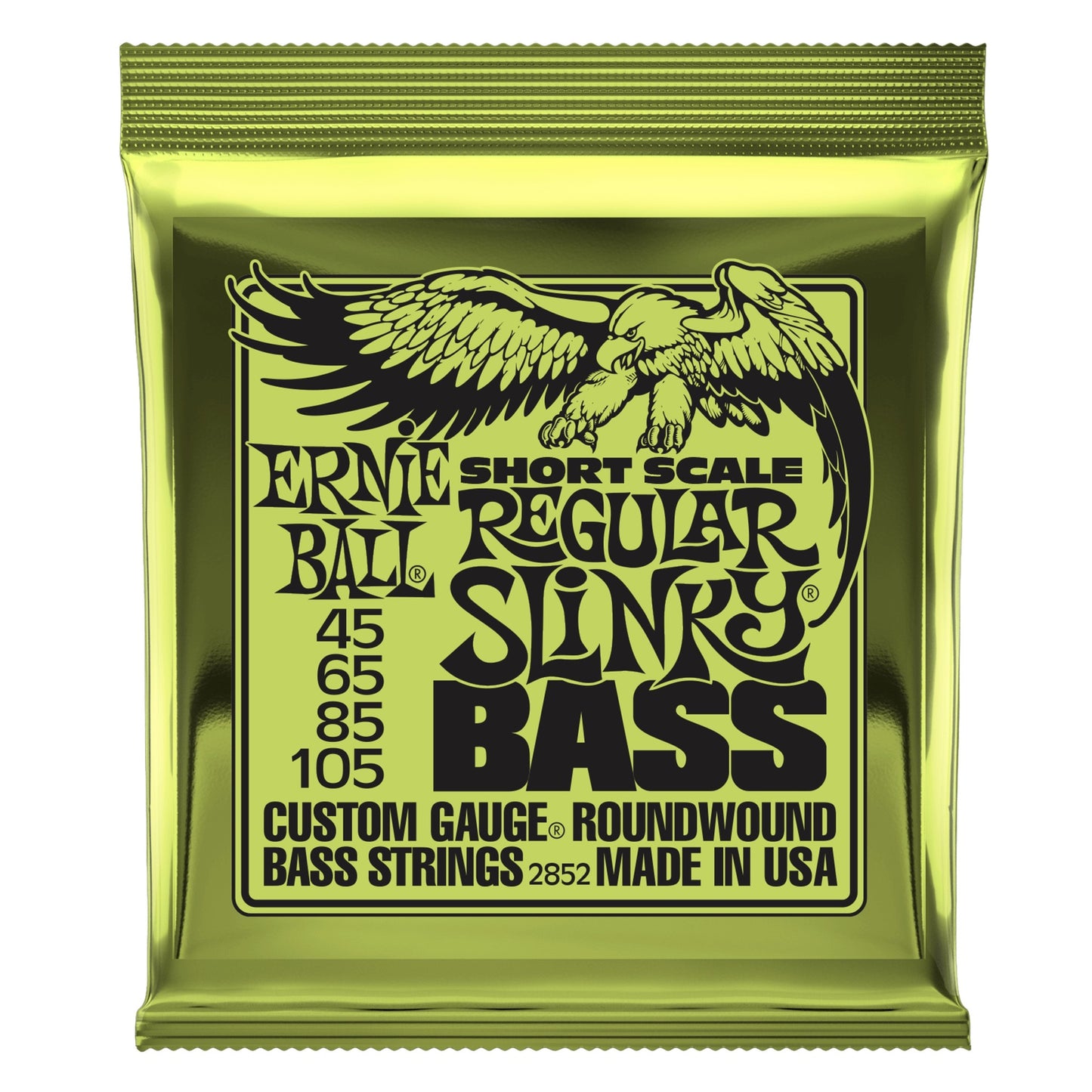 Ernie Ball 2852 Regular Slinky Nickel Wound Short Scale Bass Strings, 45-105
