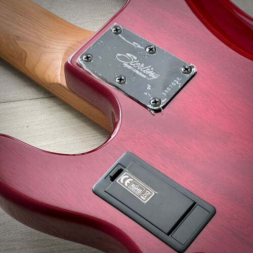 Sterling by Music Man StingRay 5 Ray35 HH 5-String Bass, Spalted Maple, Blood Orange Burst, Roasted Maple Neck (New for 2024)