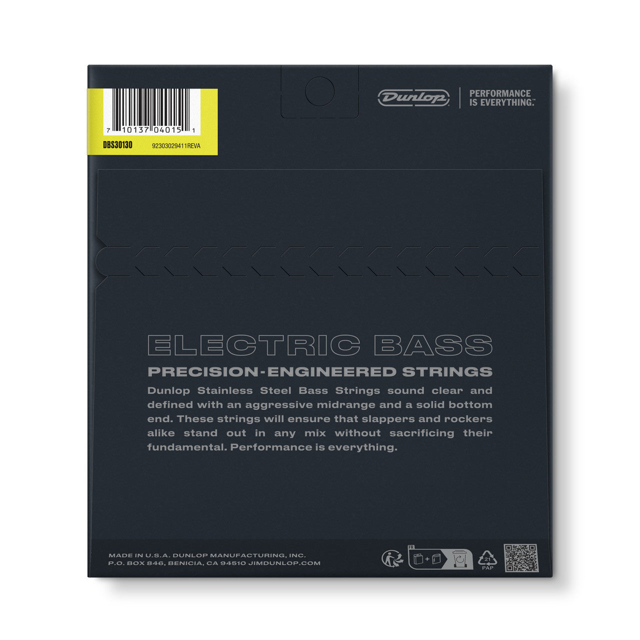 Dunlop DBS30130 Stainless Steel Bass Strings, Medium 6-String Set (30-130)