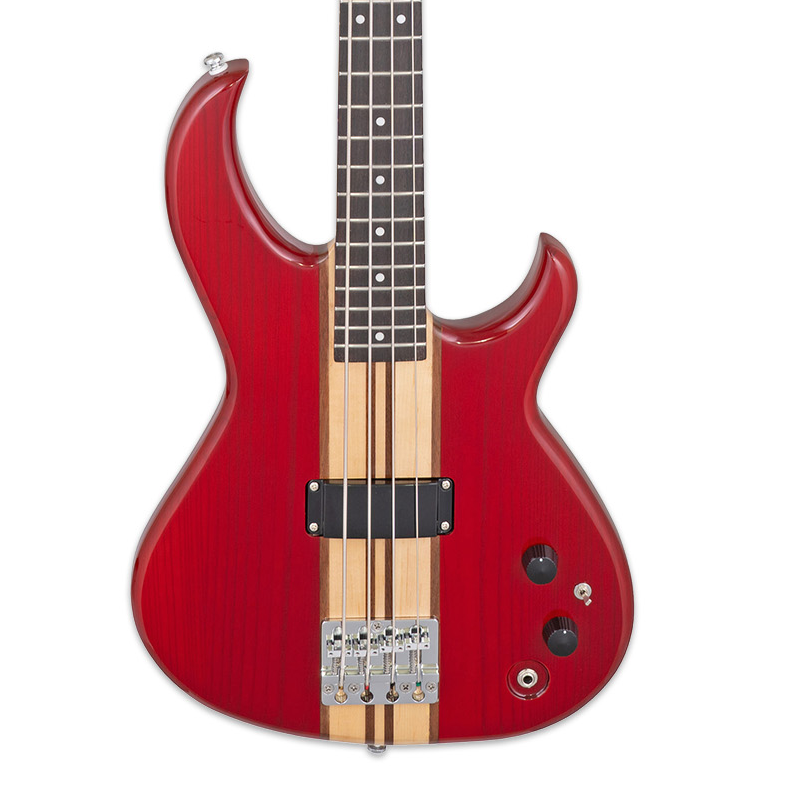 Aria Pro II SB-700 Electric Bass Guitar, Paduak Red Finish (Ash Body, Maple/Walnut Neck) (2024 Reissue)