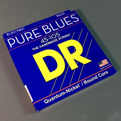 DR Strings PB-45 Pure Blues 45-105 Bass Guitar Strings, Quantum-Nickel / Round Core