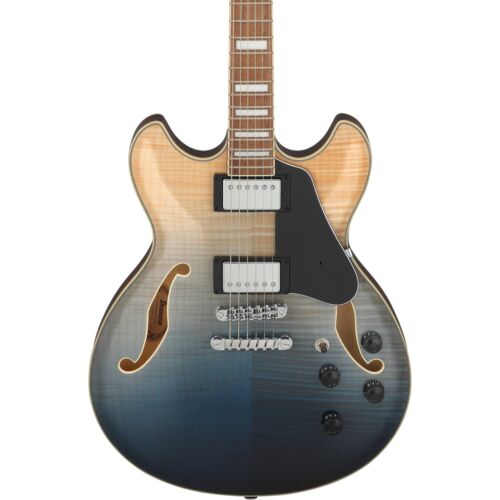 Ibanez AS 73FM Artcore 6-String Hollow-Body Electric Guitar, Transparent Indigo Fade (TIF)