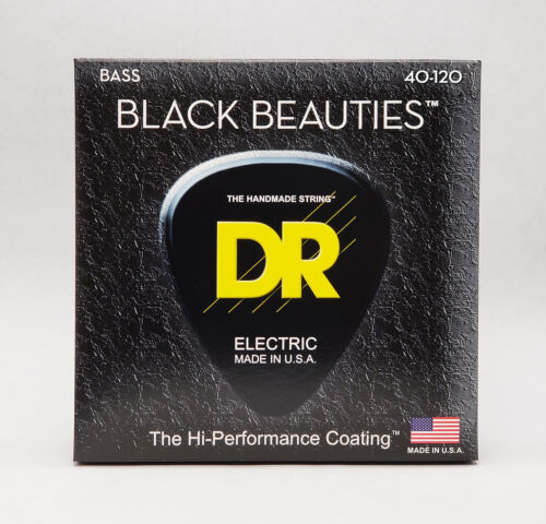 DR Strings BKB5-40 Black Beauties K3 Coated Bass Strings, 5-String Set (Light, 40-120)