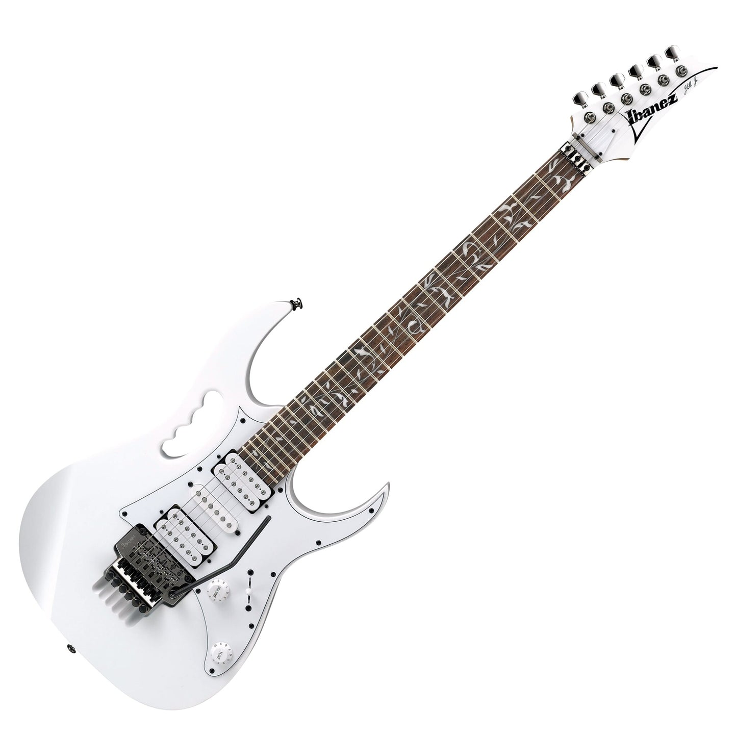 Ibanez JEM Jr. Steve Vai Signature 6-String Electric Guitar, White (JEMJRWH)