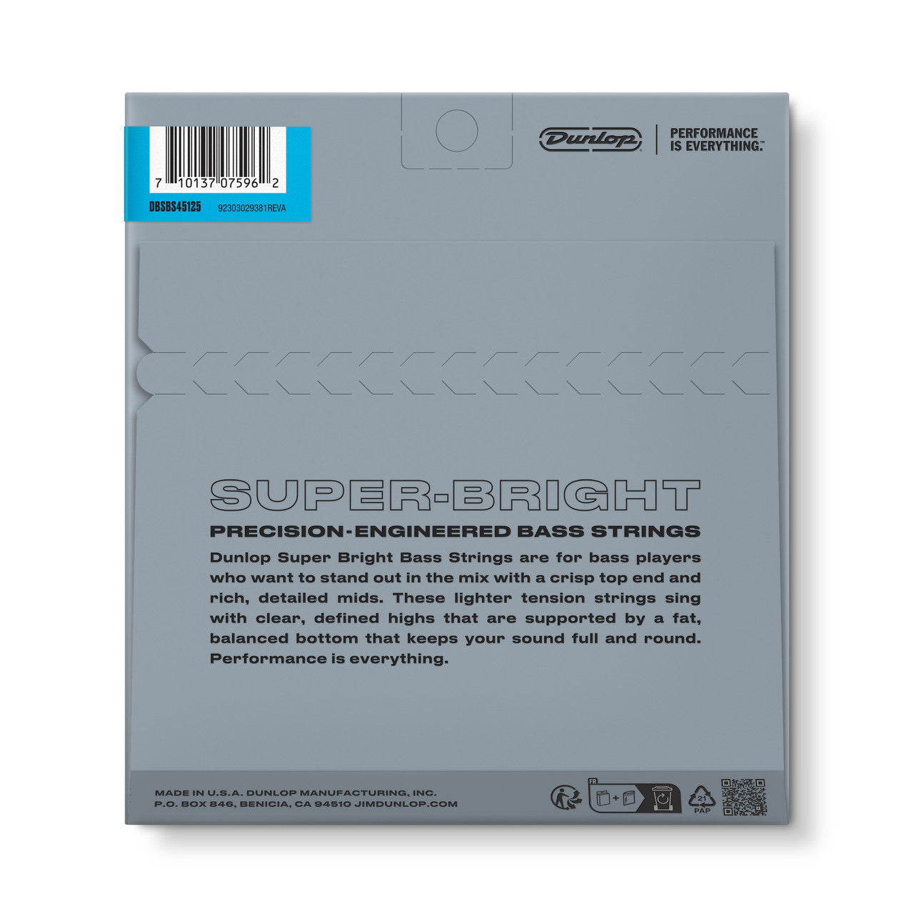Dunlop DBSBS45125 Super Bright Stainless Steel Medium 45-125 Electric Bass Strings (5-String Set)