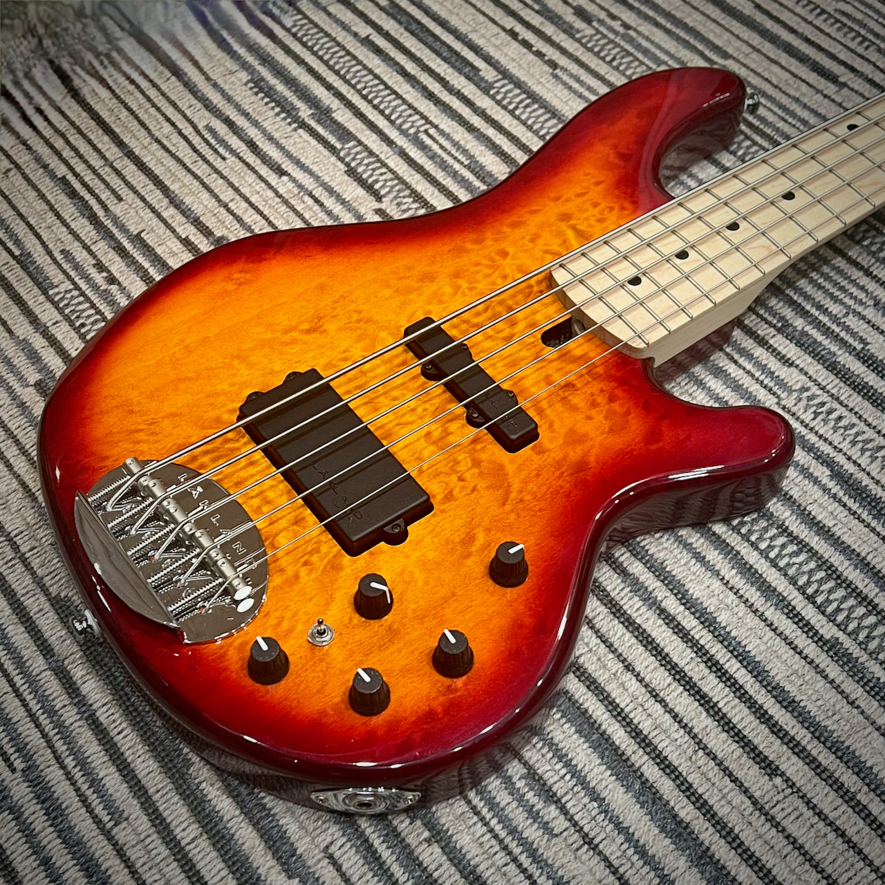 Lakland Skyline 55-02 Deluxe - Honey Burst W Quilted Flame Maple Top and Maple Fingerboard