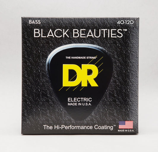 DR Strings BKB5-40 Black Beauties K3 Coated Bass Strings, 5-String Set (Light, 40-120)