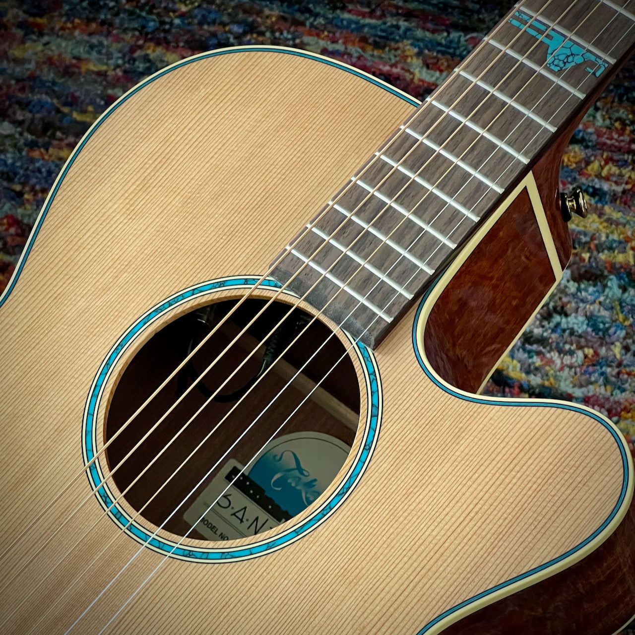 Takamine TSF40C Santa Fe Acoustic with Semi-Hard Case, Turquoise Inlay, Cool Tube Electronics (Made in Japan)