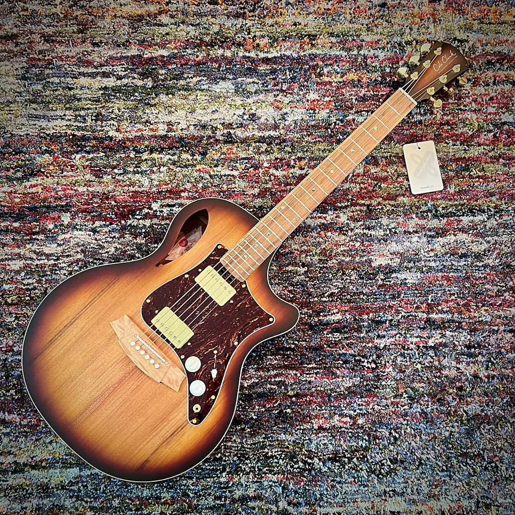 Cole Clark True Hybrid Thinline Acoustic-Electric Guitar, All AA Australian Blackwood, Cutaway, Balanced HH, Sunburst