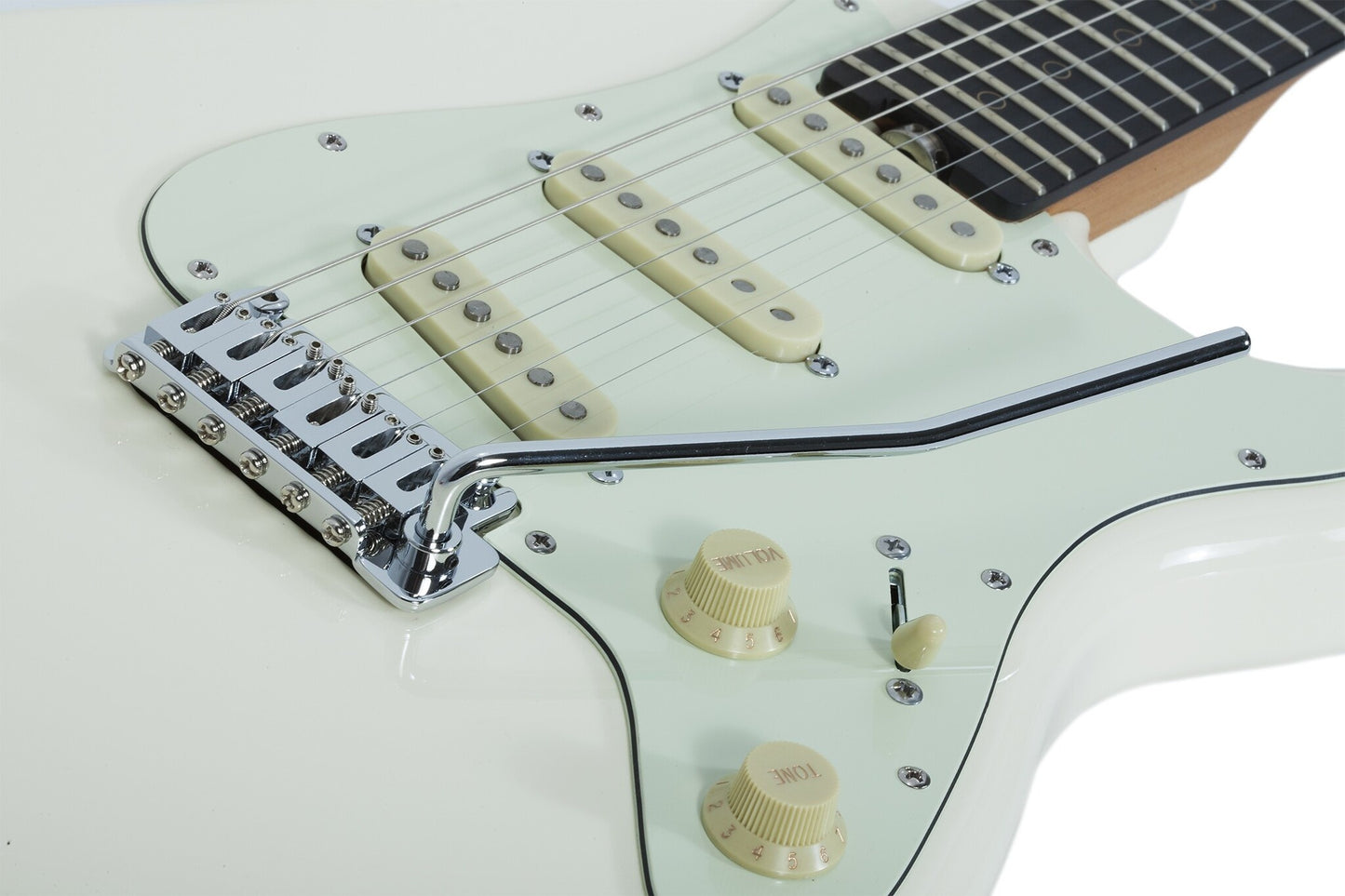 Schecter Nick Johnston Traditional S/S/S Electric Guitar, Atomic Snow (White), Diamond Series