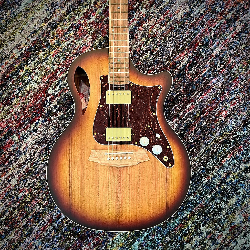 Cole Clark True Hybrid Thinline Acoustic-Electric Guitar, All AA Australian Blackwood, Cutaway, Balanced HH, Sunburst