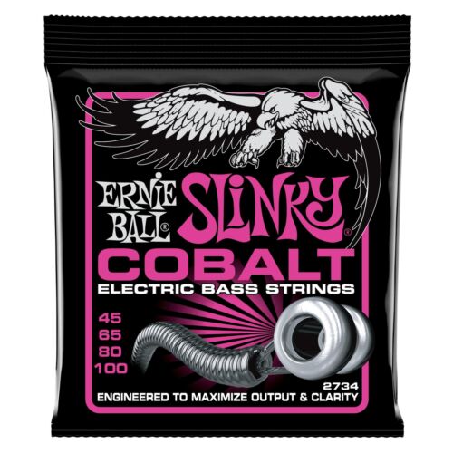 Ernie Ball 2734 Cobalt Super Slinky Electric Bass Strings, 45-100