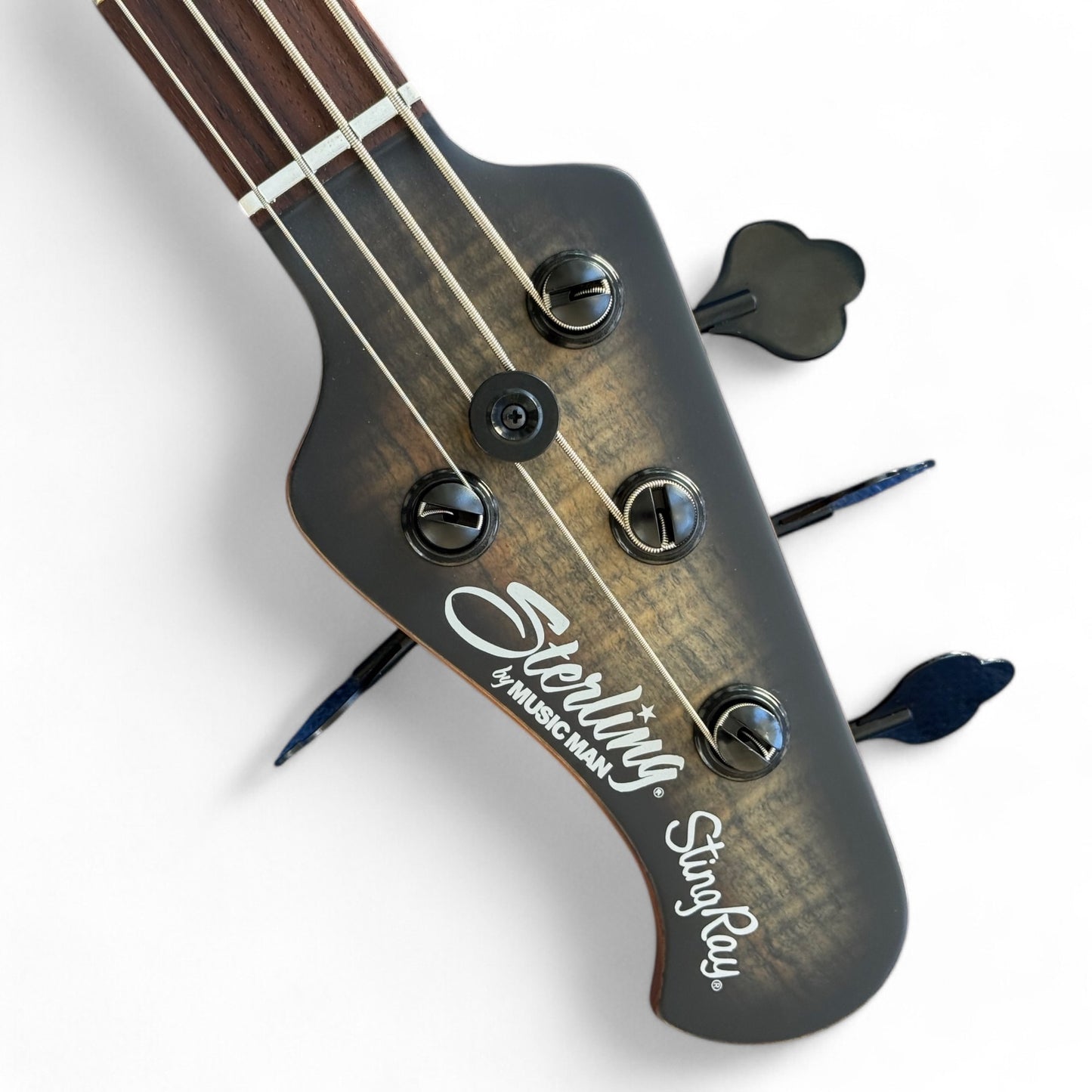 Sterling by Music Man StingRay Ray34, 4-String Bass, Trans Black Satin, Flame Maple, UNIQUE non-production sample (MINT)