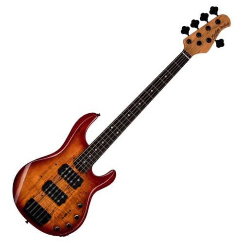 Sterling by Music Man StingRay 5 Ray35 HH 5-String Bass, Spalted Maple, Blood Orange Burst, Roasted Maple Neck (New for 2024)