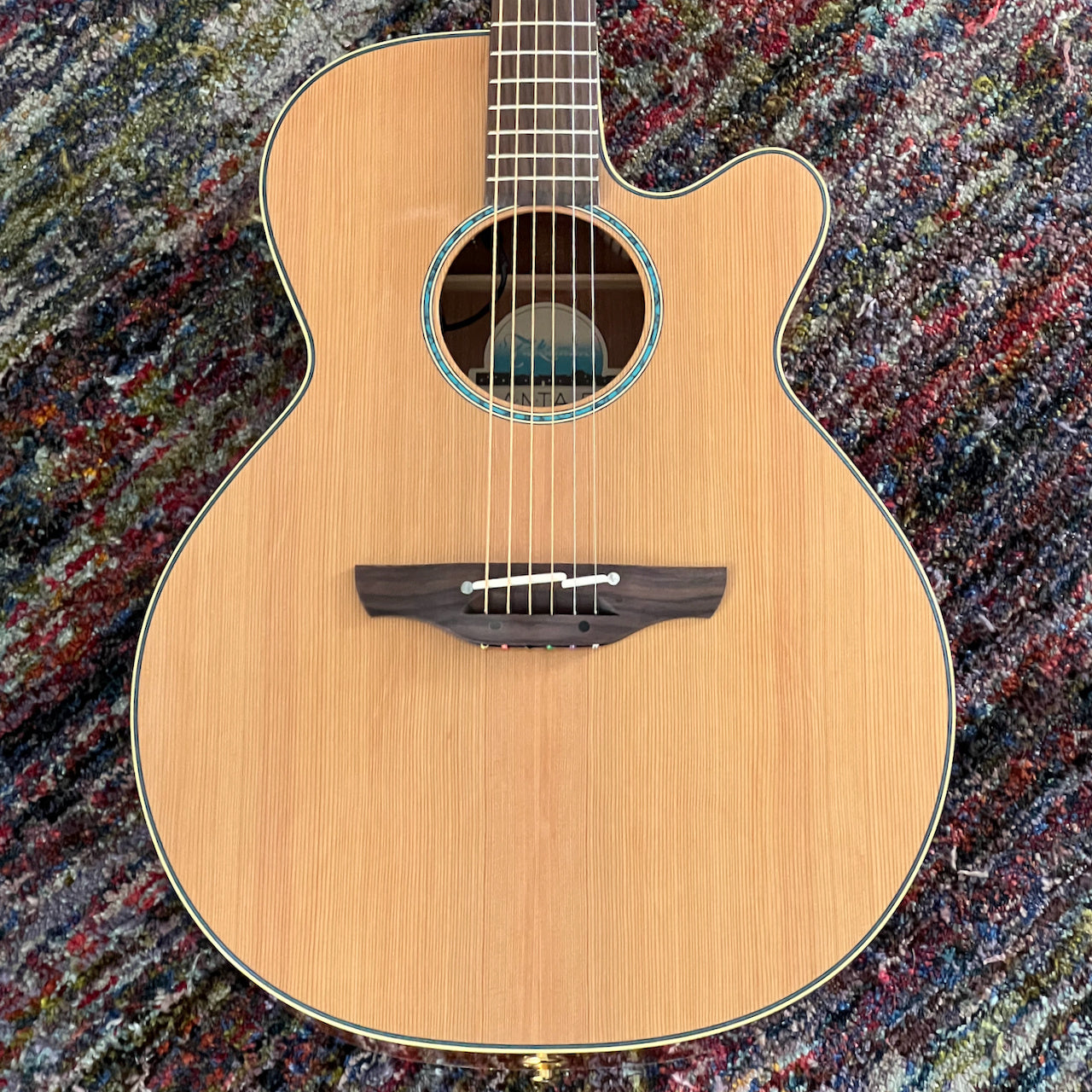 Takamine TSF40C Santa Fe Acoustic with Semi-Hard Case, Turquoise Inlay, Cool Tube Electronics (Made in Japan)