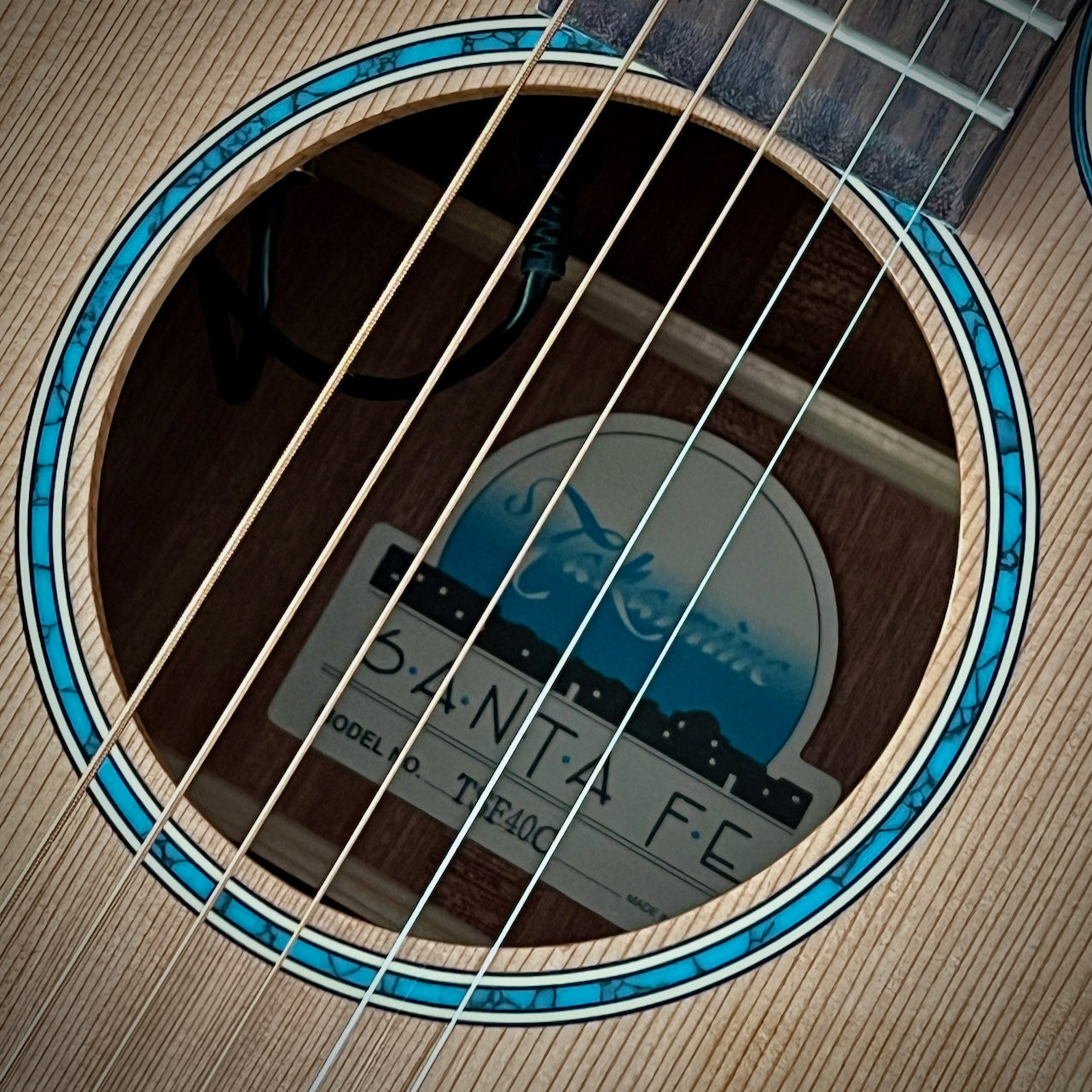 Takamine TSF40C Santa Fe Acoustic with Semi-Hard Case, Turquoise Inlay, Cool Tube Electronics (Made in Japan)