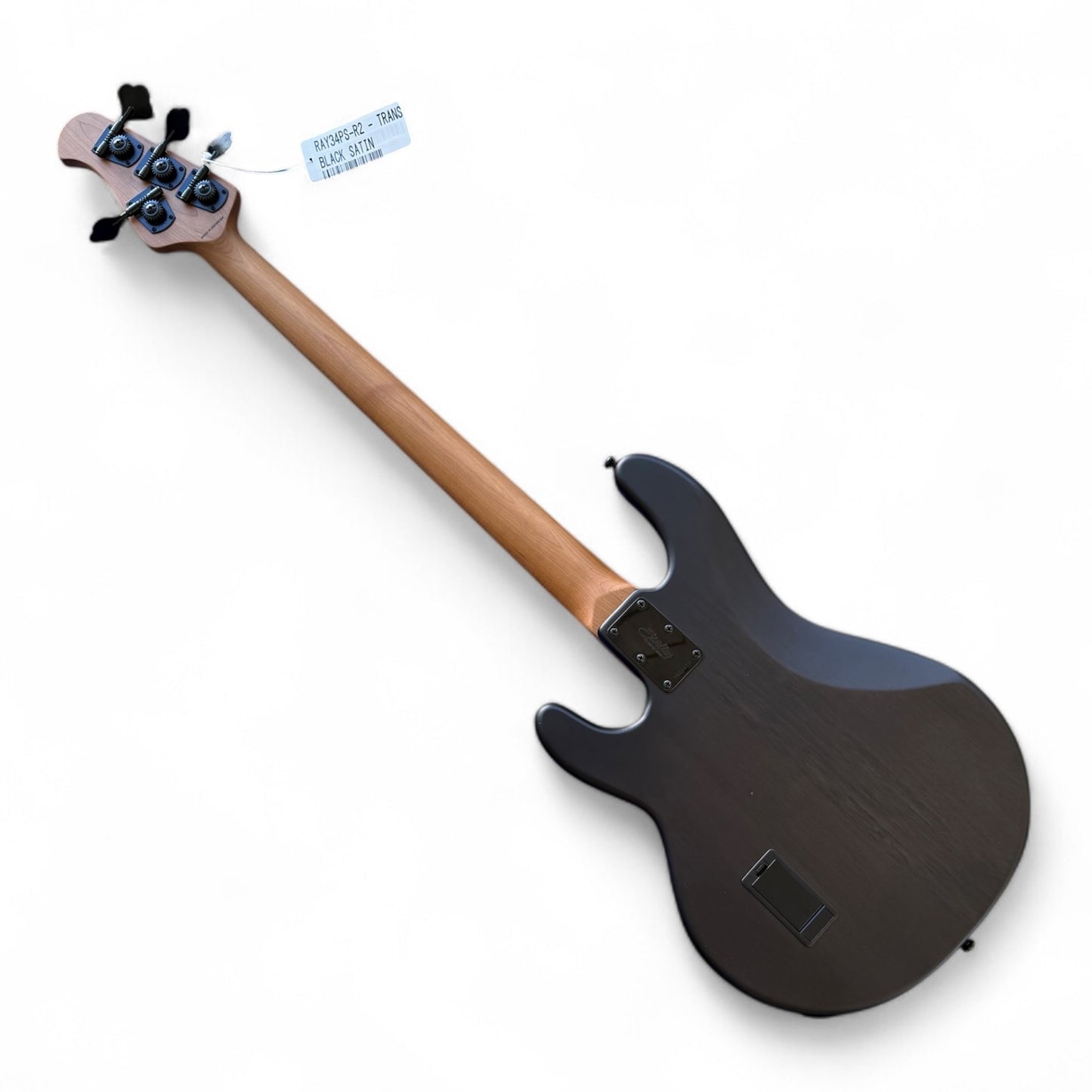 Sterling by Music Man StingRay Ray34, 4-String Bass, Trans Black Satin, Flame Maple, UNIQUE non-production sample (MINT)