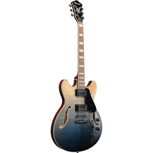 Ibanez AS 73FM Artcore 6-String Hollow-Body Electric Guitar, Transparent Indigo Fade (TIF)