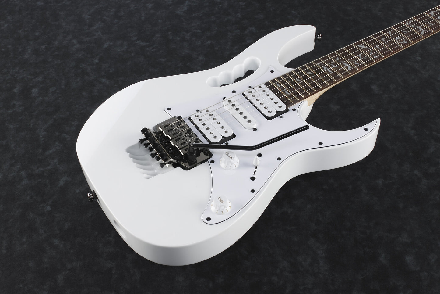 Ibanez JEM Jr. Steve Vai Signature 6-String Electric Guitar, White (JEMJRWH)