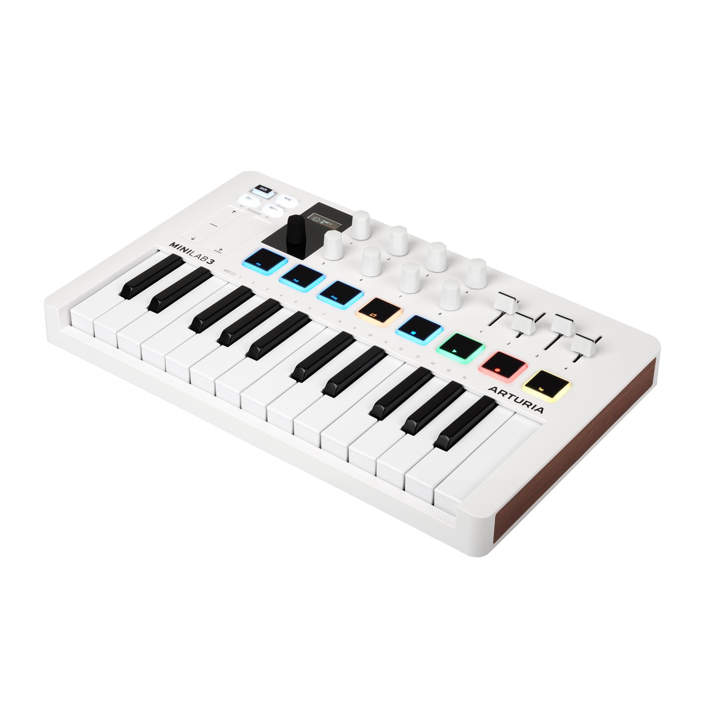 Arturia MiniLab 3 - Universal MIDI Controller for Music Production, with All-in-One Software Package - 25 Keys, 8 Multi-Color Pads - White