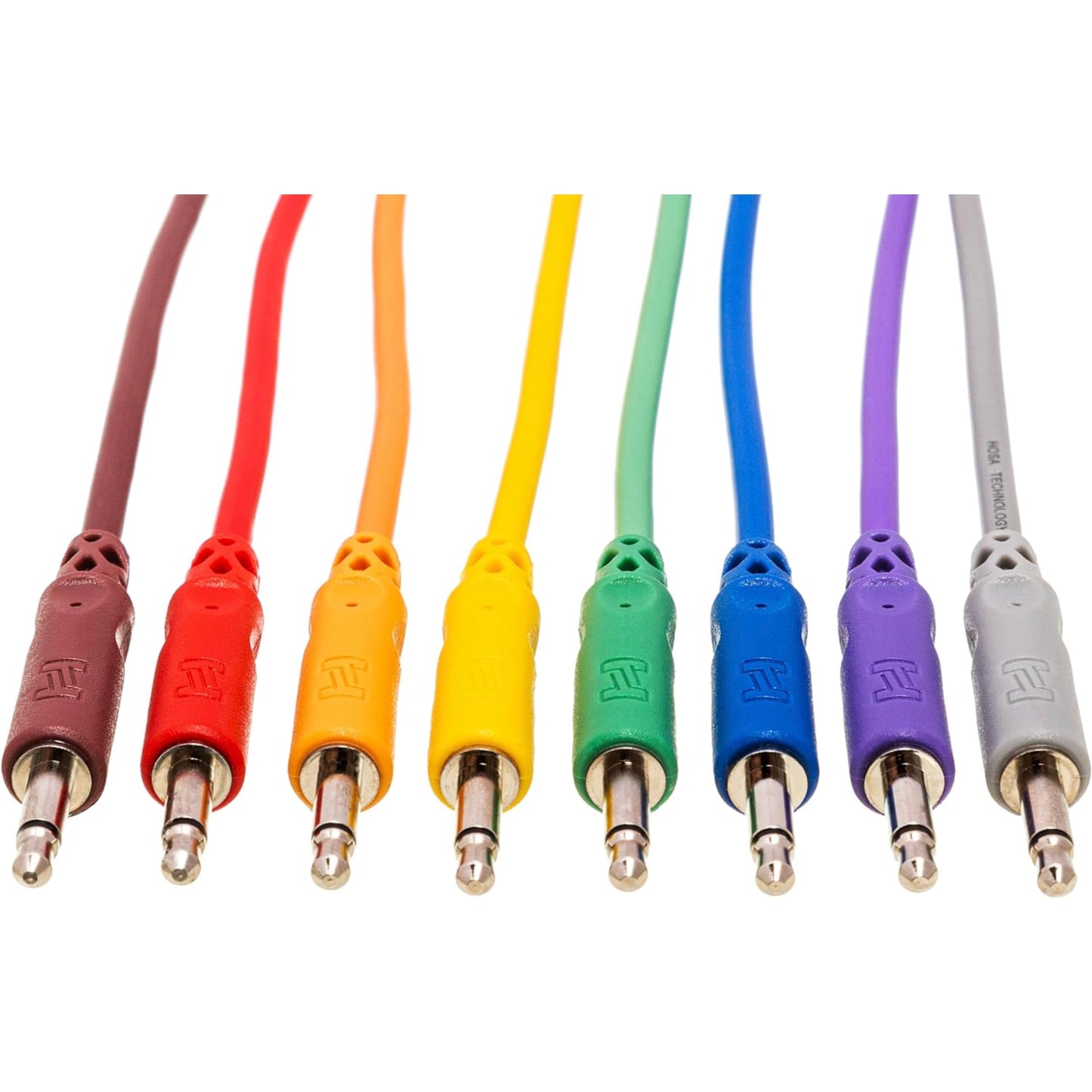 Hosa CMM-845 3.5mm TS (unbalanced/mono) Eurorack Patch Cables 8-pack - 18-inch, Assorted Colors