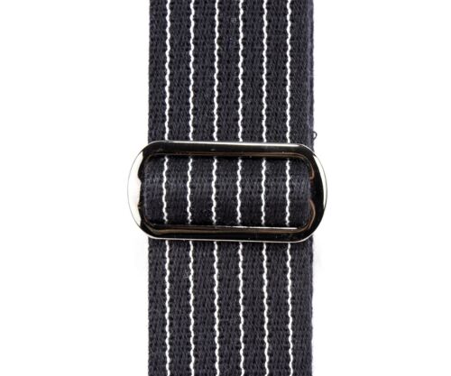 Reunion Blues Merino Wool 2" Wide Guitar Strap, Black with Pinstripes (RBS-28PS), Length = 42"-60"