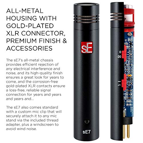 sE Electronics Factory Matched Pair of sE7 Small Diaphragm Condenser Microphones (Stereo, Overhead)