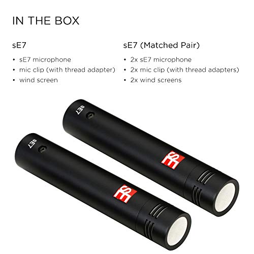 sE Electronics Factory Matched Pair of sE7 Small Diaphragm Condenser Microphones (Stereo, Overhead)