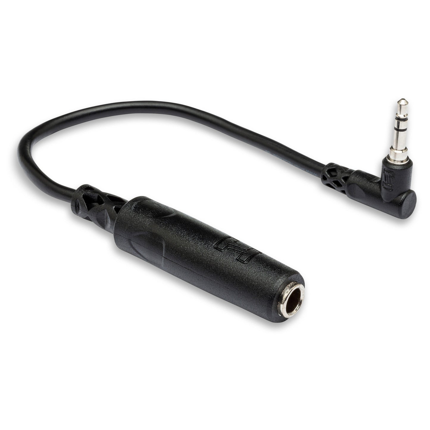 Hosa MHE-100.5 1/4" TRS to Right Angle 3.5 mm TRS Headphone Adaptor Cable, 6 Inch