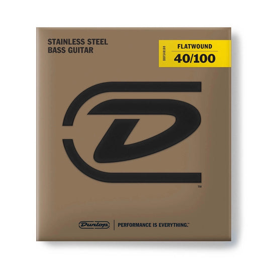 Dunlop Stainless Steel Flatwound Bass Strings 40-100