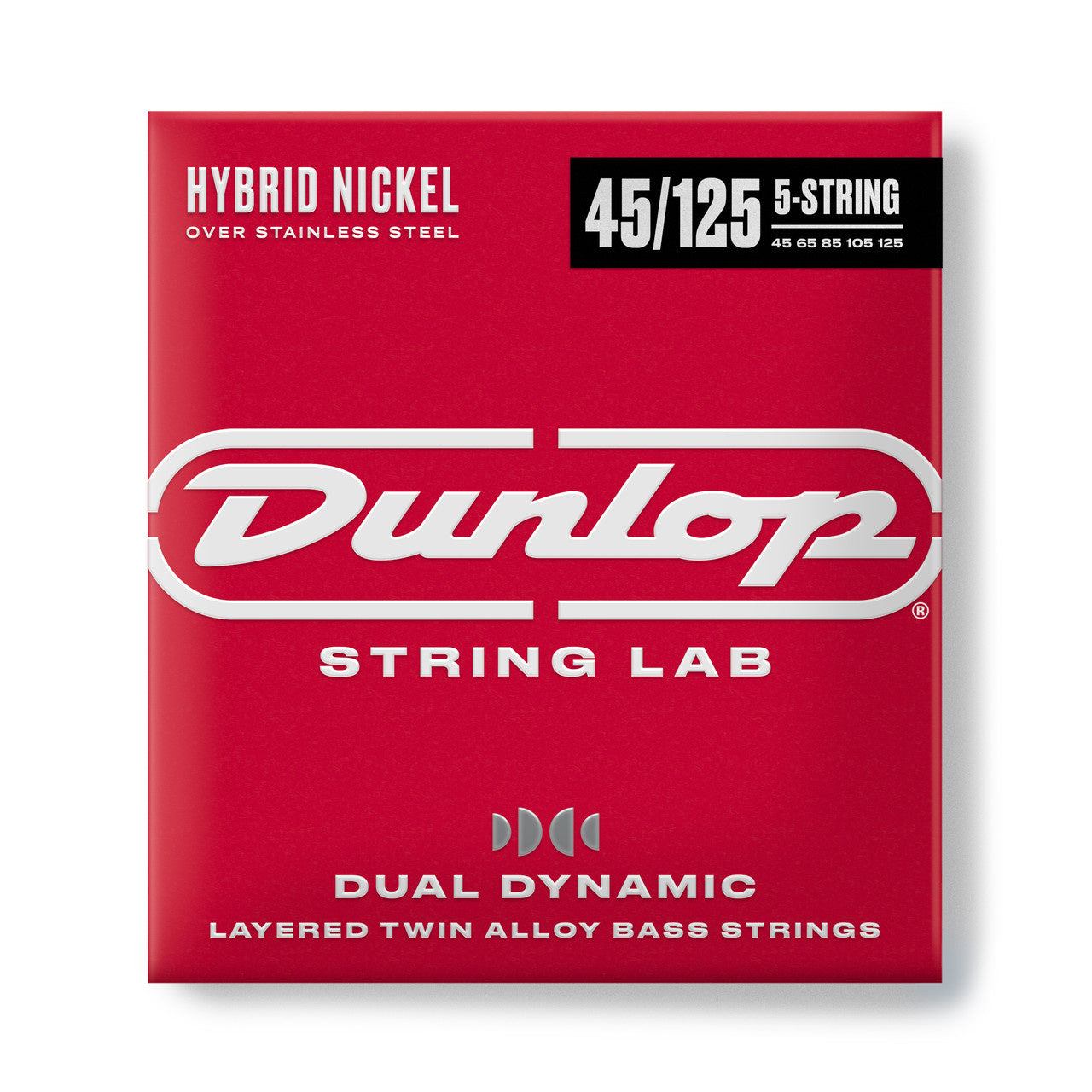 Dunlop DBHYN45125 Dual Dynamic Layered Twin Alloy Hybrid Wound Nickel Bass Strings 45-125 | 5-String