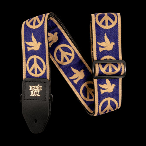 Ernie Ball Peace Love Dove Beige/Navy Blue Jacquard Strap