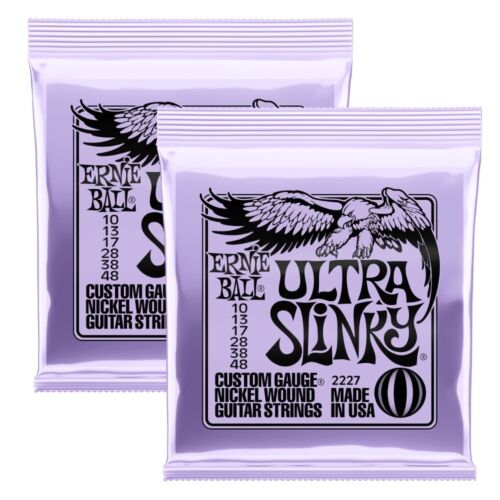 2x (2 sets) Ernie Ball 2227 Ultra Slinky Nickelwound Electric Guitar Strings 10 - 48 Gauge