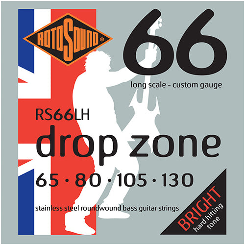 Rotosound RS66LH Swing Bass 66 "Drop Zone" Stainless Steel Bass Guitar Strings (65-130)