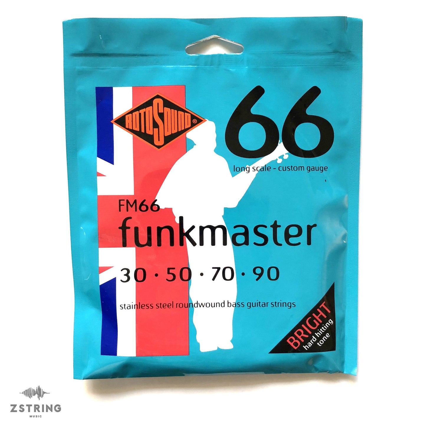 Rotosound FM66 Funkmaster Stainless Steel Roundwound Bass Strings, Long Scale 30-90